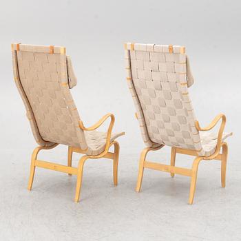 Bruno Mathsson, a pair of armchairs, "Eva high", Firma Karl Mathsson, Värnamo, 1965.