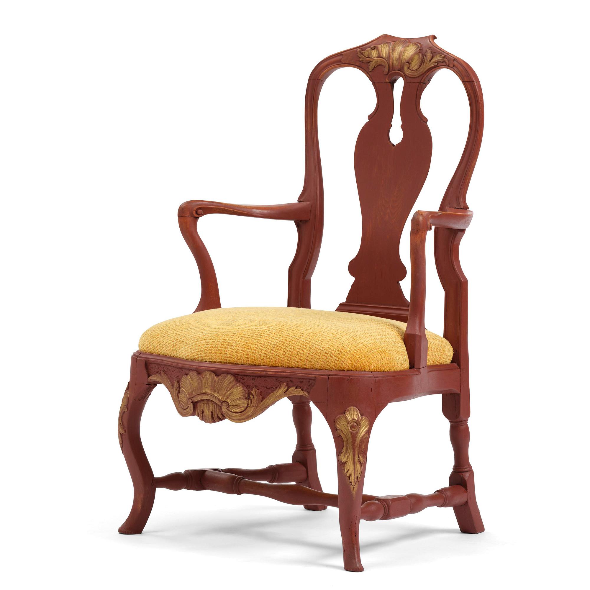 A Swedish rococo armchair, Stockholm, later part 18th century.