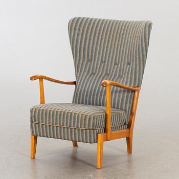 FÅTÖLJ, märkt Record Bollnäs, 1940/50-tal.