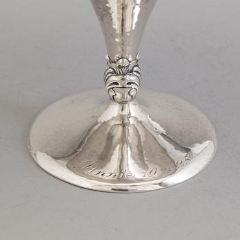 A Swedish Art Nouveau silver trumpet vase, maker's mark Emil O Möller, Malmö, 1925.