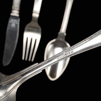 PARTI SILVERBESTICK, 55 st, bland annat GAB, Stockholm, 1970. total vikt ca 1526g.