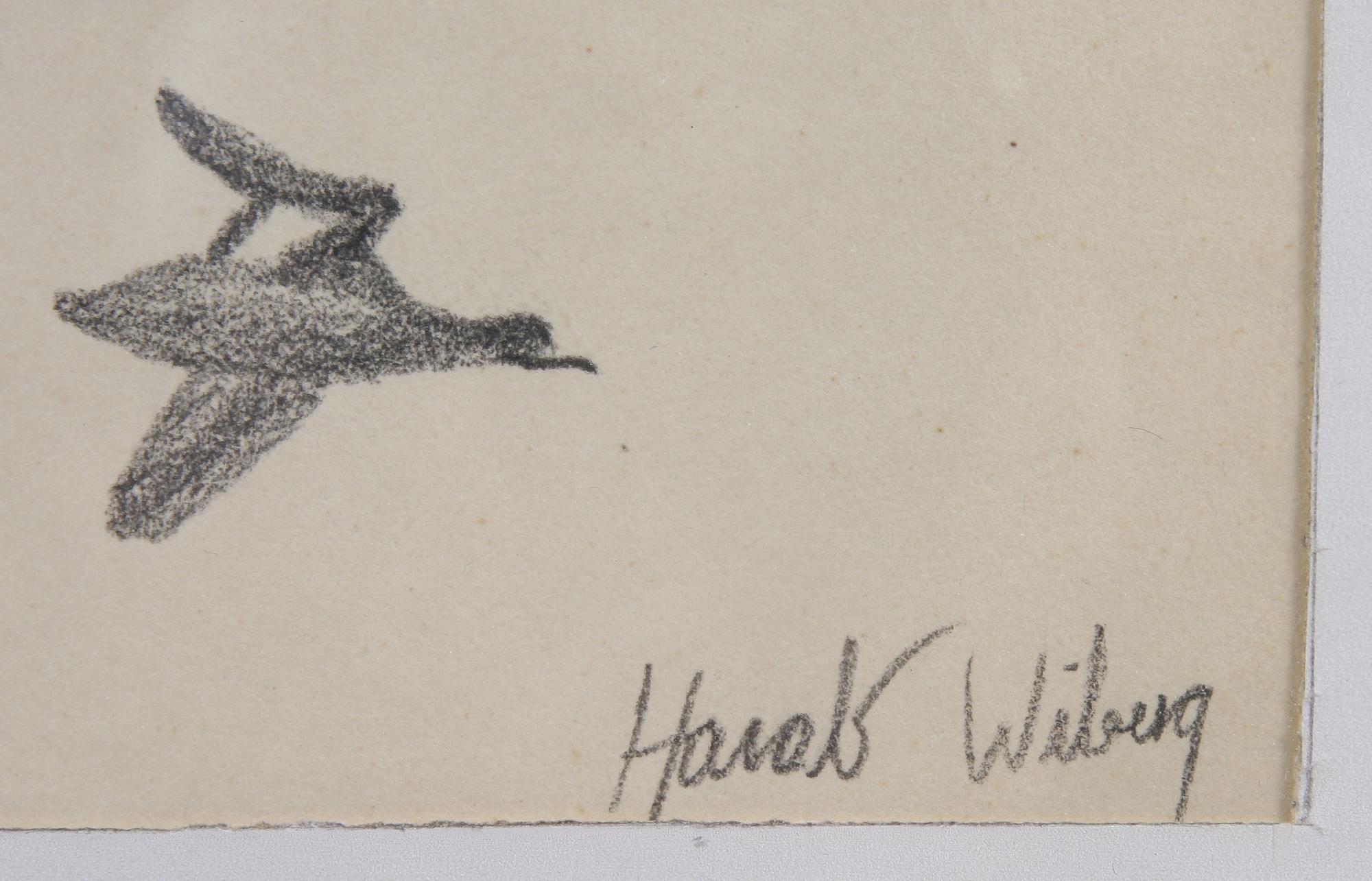 HARALD WIBERG, teckning, sign.