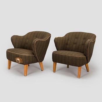 Flemming Lassen, a pair of armchairs manufactured by Asko 1952-1956.