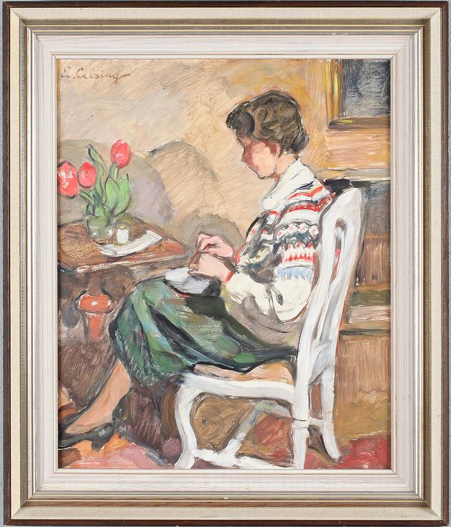ELSA BACKLUND CELSING, olja på pannå, signerad.