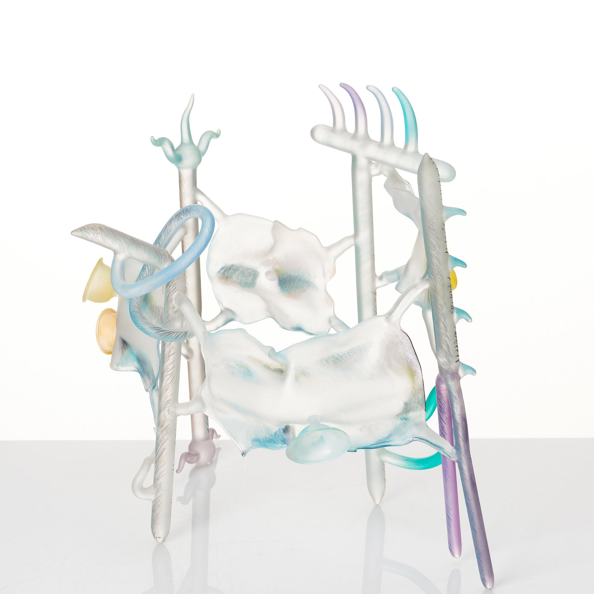 Ginny Ruffner, a flameworked glass sculpture 'To Miró', Pilchuck USA ca 1985.