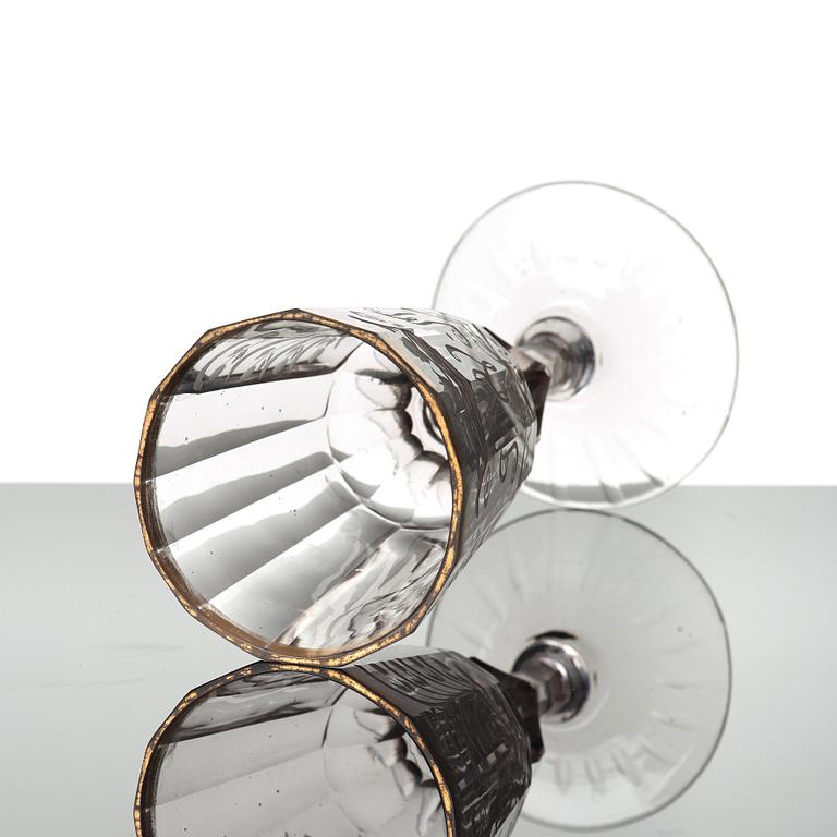 POKAL med LOCK, glas. Tyskland, 1700-tal.