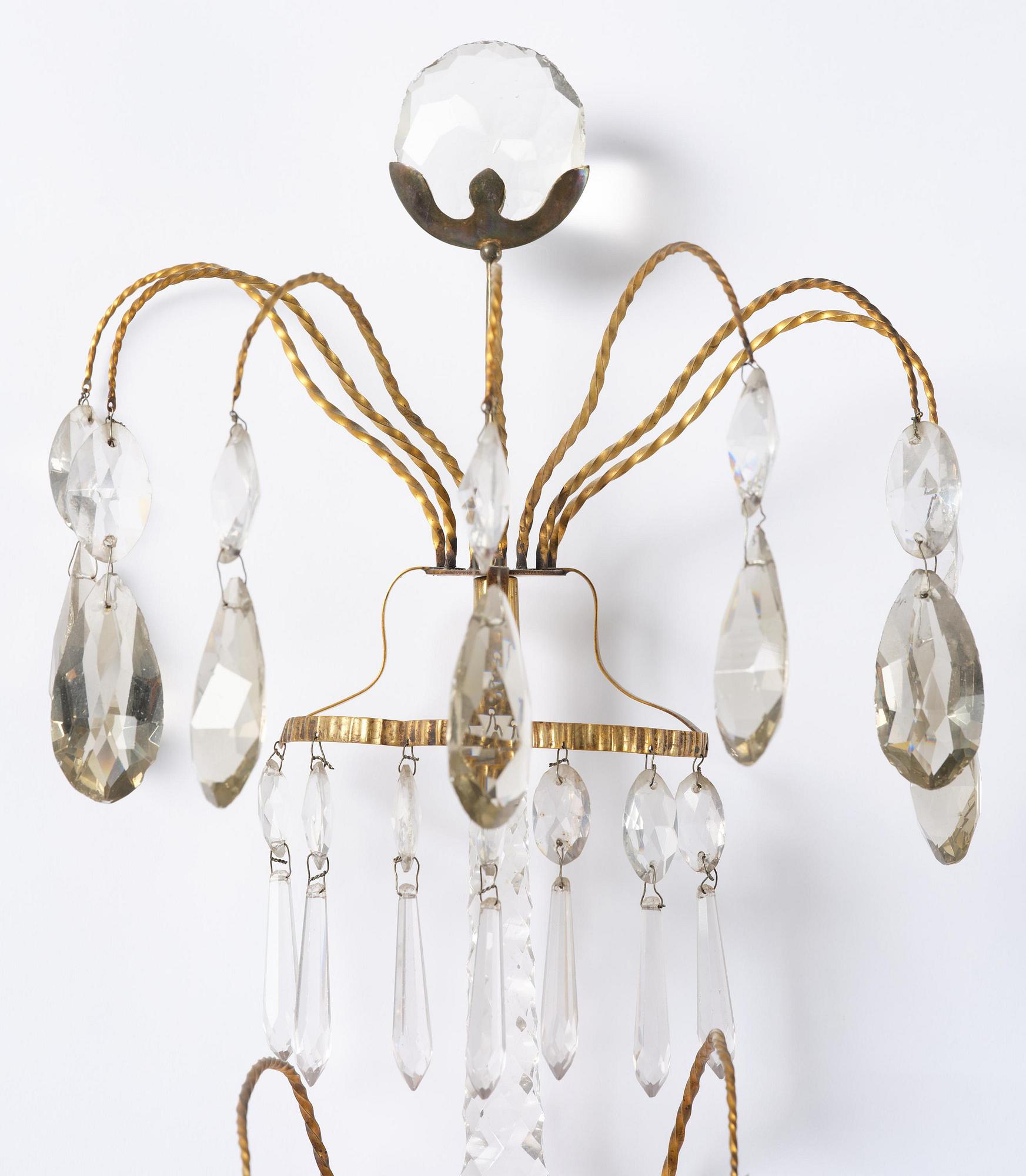 Vägglystrar, ett par, för två ljus, 1800-tal, Louis XVI-stil.