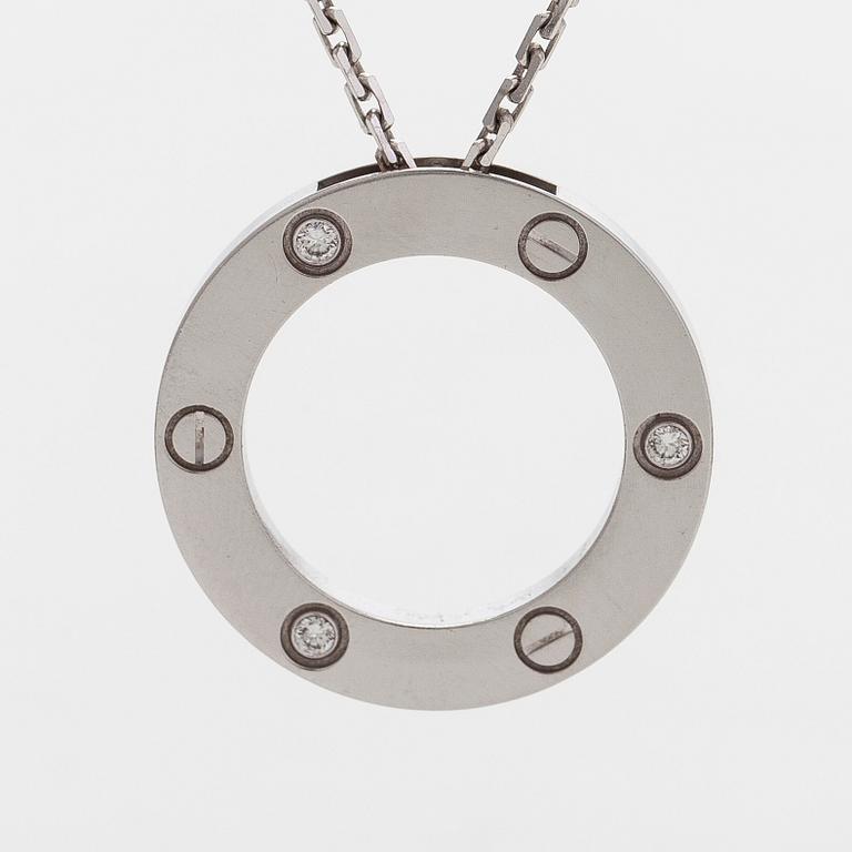 Cartier, kaulakoru, "Love", 18K valkokultaa, briljanttihiottuja timantteja.