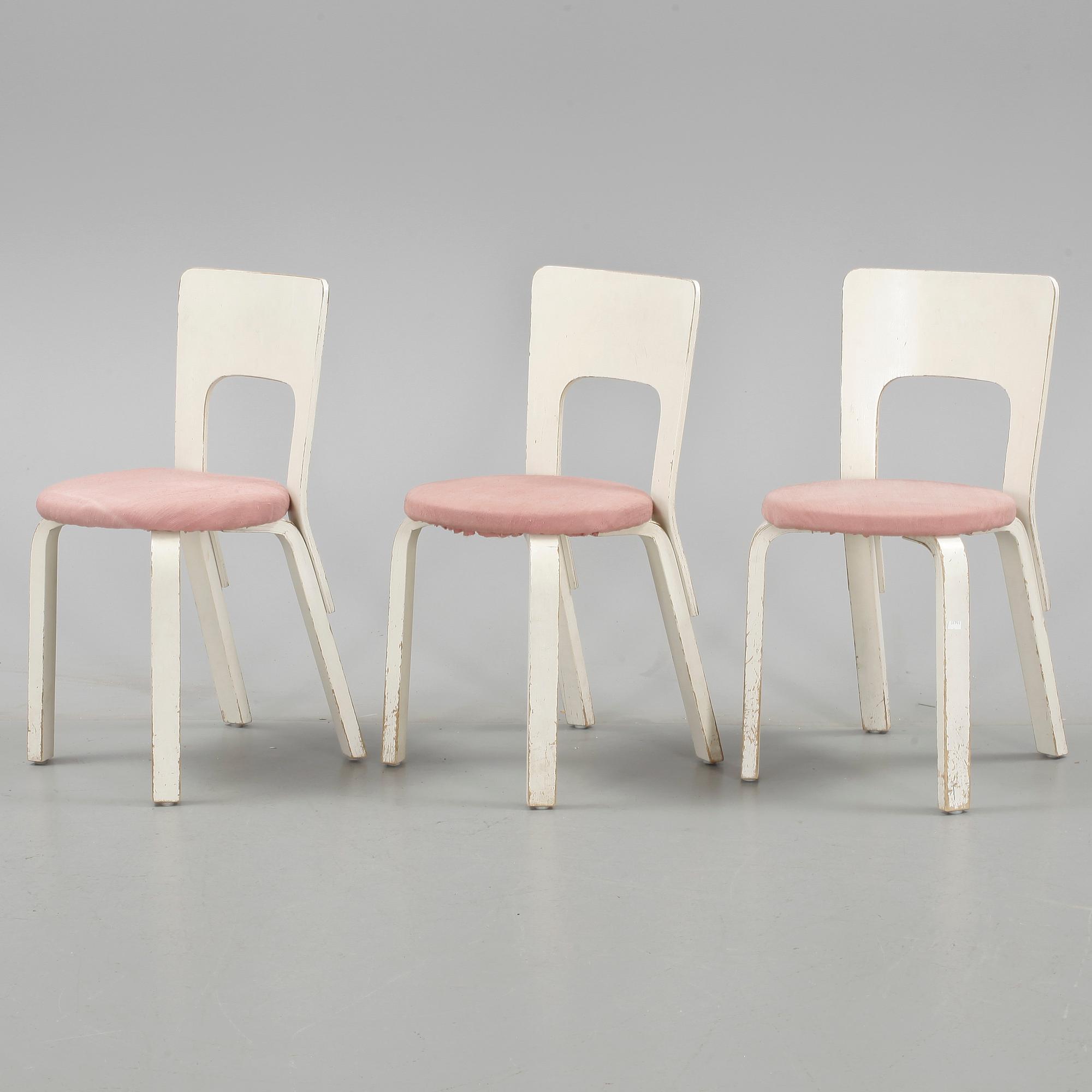 STOLAR, 3 st, modell 66, Alvar Aalto, Artek.