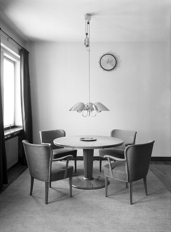 Carl-Axel Acking, taklampa, modell "958", Bröderna Malmströms Metallvarufabrik, Malmö, 1940-tal.