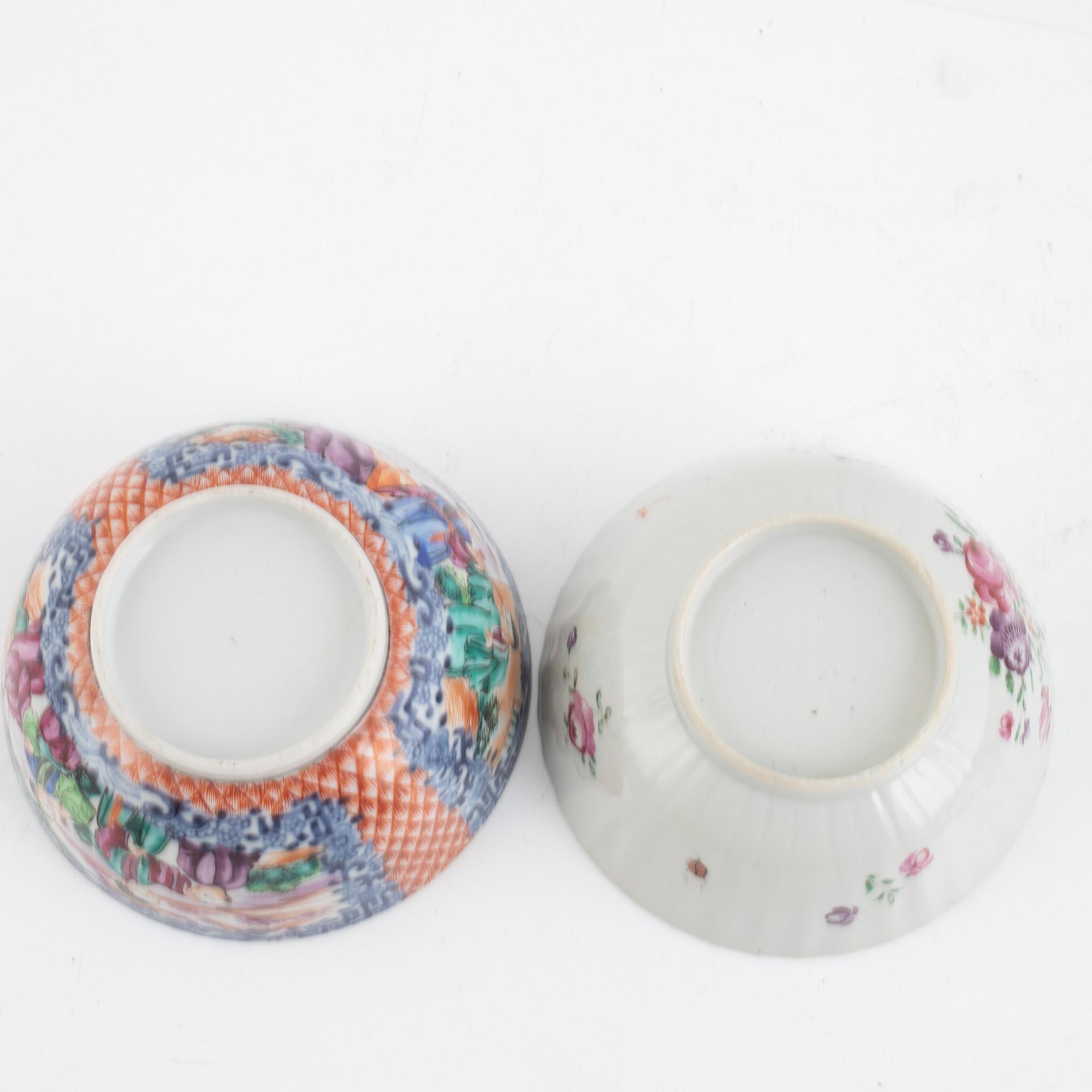 Eight pieces of Famille Rose porcelain, China, Qing dynasty, 18th-18th century.