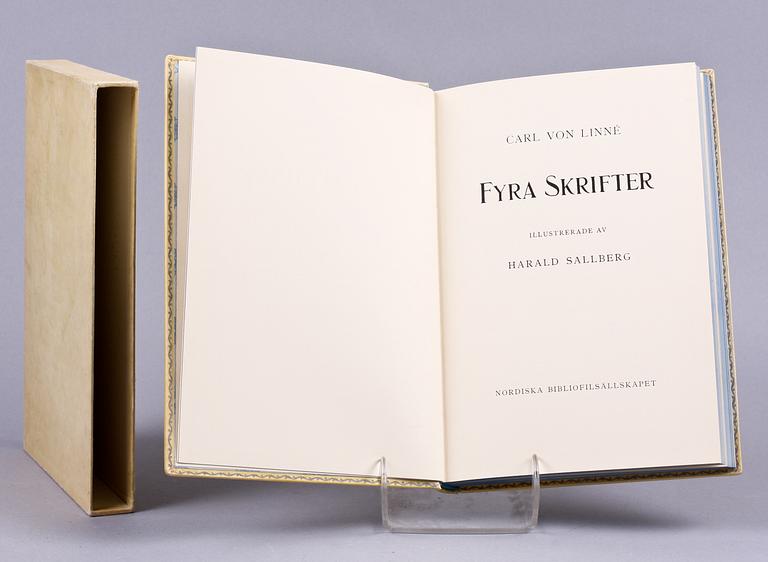 BOK, "Fyra skrifter" av Carl von Linné, redigerad av Arvid Uggla, 1939. Numr S 132/770.