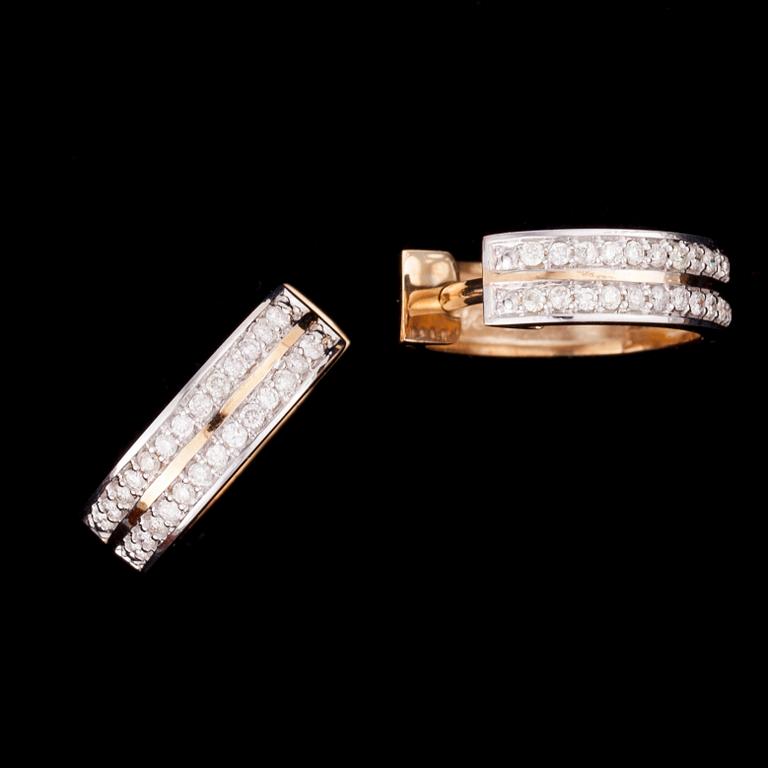 ÖRHÄNGEN, 14K guld, diamanter tot. 0,25 ct. Vikt tot. 4,5 g.