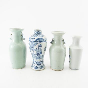 Vaser 4 st Kina sen Qing/1900-tal porslin.