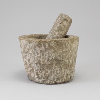 A LIMESTONE MORTAR, 18th century.