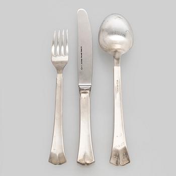 A 35-piece set of 'Jousi' (Bow) silver cutlery, Kultakeskus, Hämeeninna 1953-1979.