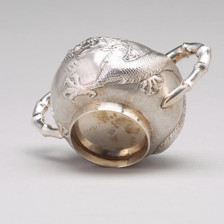 TESERVIS, fyra delar, silver. Kina, Luen Wo, Shanghai, 1875-1925.