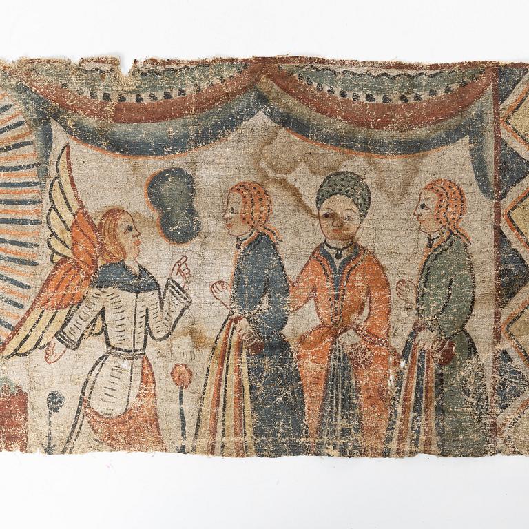 Textile painting, part of, Småland, 19th century.