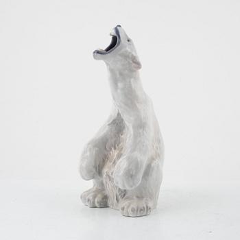 Carl Frederik Liisberg, a polar bear porcelain figurine, Royal Copenhagen, Denmark, 1966.