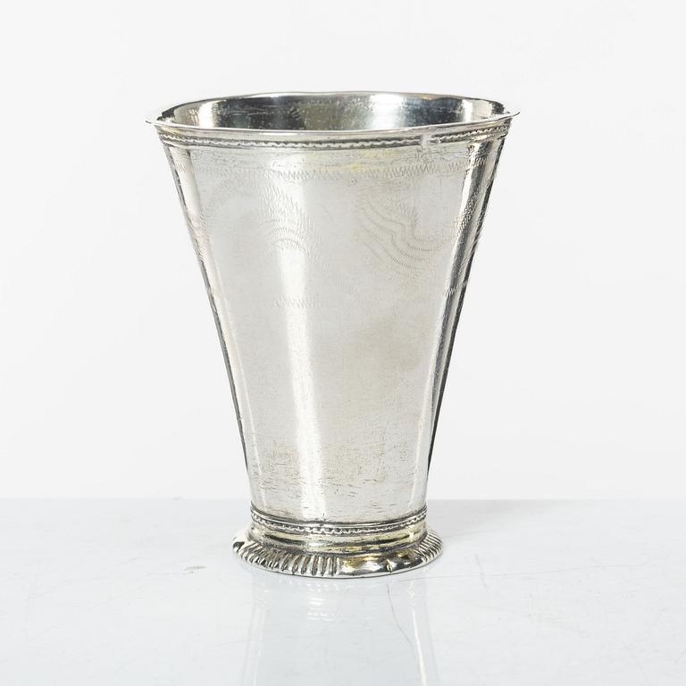A Swedish 18th century silver beaker, mark of Johan Wasserman, Lindesberg, Sweden  1761.