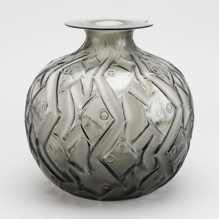 RENÉ LALIQUE, vas "Penthièvre", modellnummer 1011, glas 1900-talets första hälft.