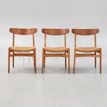 Hans J. Wegner, five 'Spisestolen/CH-23", Ljungströms Möbler, Mariestad, 1960's/70's.