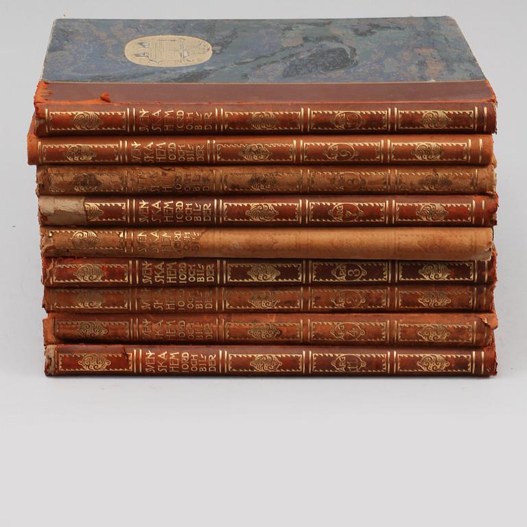 BOKVERK, 9 volymer, "Svenska Hem i Ord och Bilder", 1910/1920-tal.