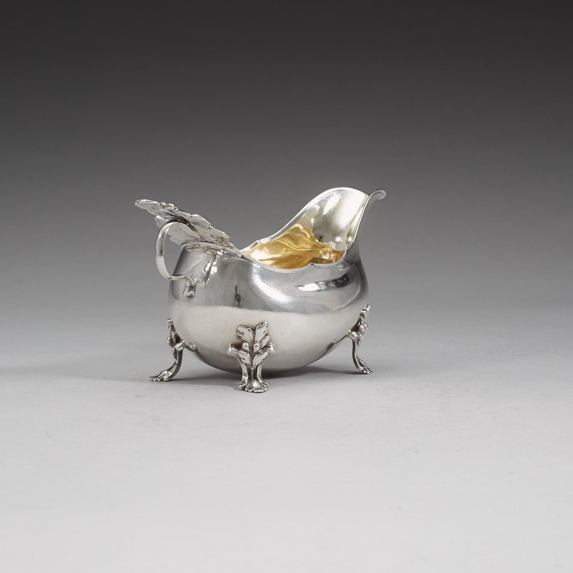 A Swedish 18th century parcel-gilt cream-jug, Pehr Zethelius, Stockholm 1777.