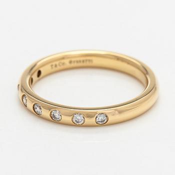 Tiffany & Co, !8 K gold stacking band ring, brilliant-cut diamonds, Peretti.