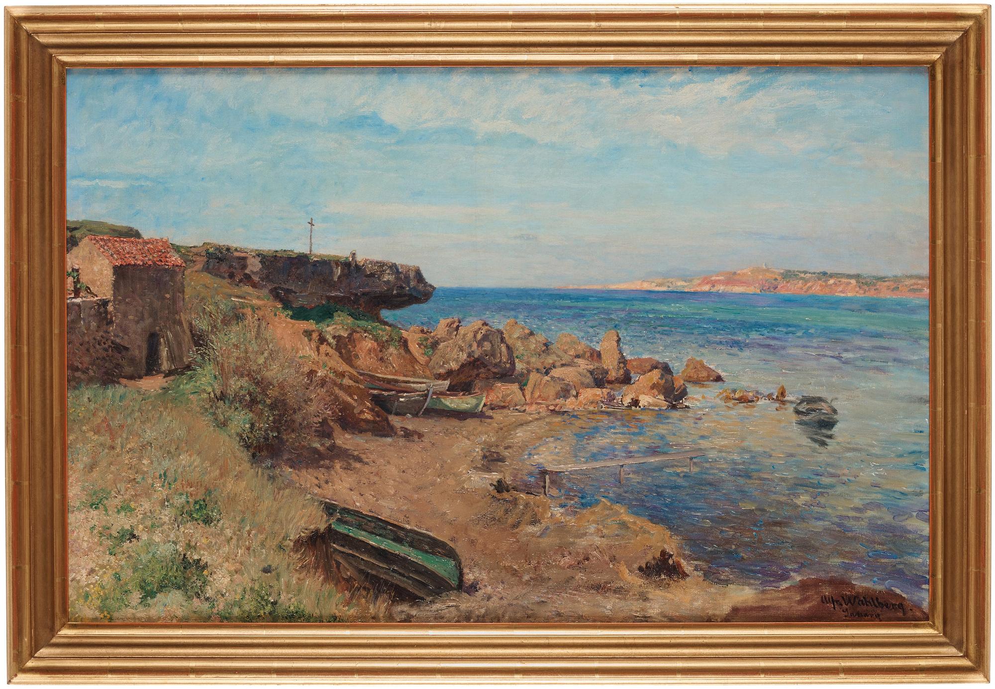 Alfred Wahlberg, Strandbild från Sanary-sur-Mer, Provence.