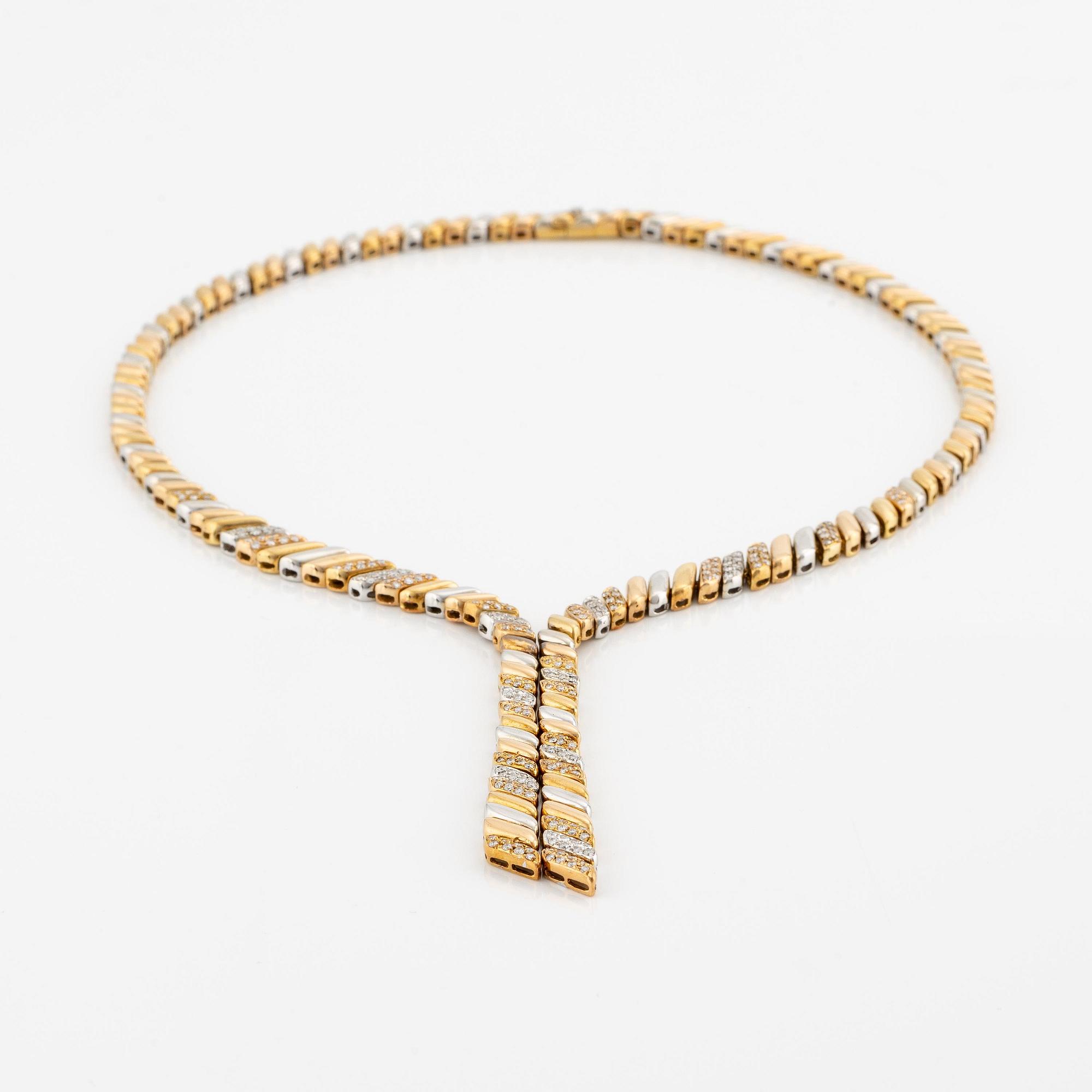 Collier 18K guld med runda briljantslipade diamanter, Damiani.