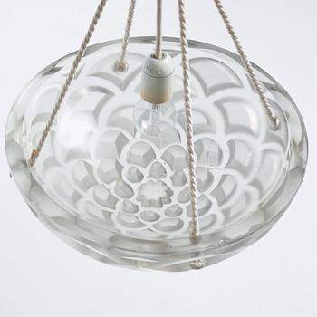 René Lalique, a moulded glass 'Rinceaux' ceiling light, France 1920-30s.