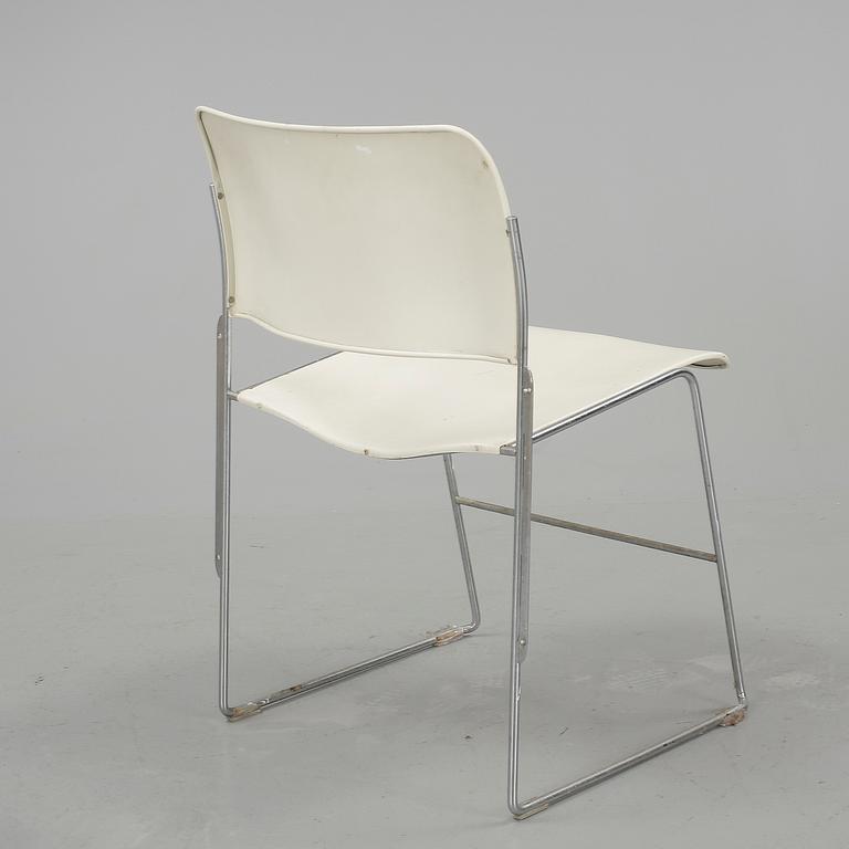 STOLAR, 8 st, metall, design: David Roland, 1900-talets andra hälft.
