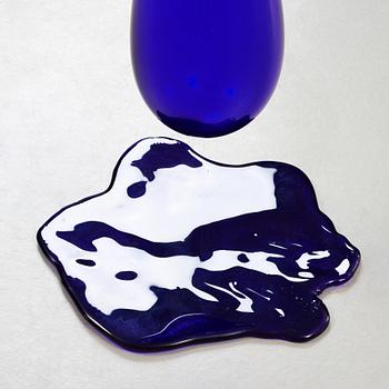 A Danilo De Rossi blue glass 'Glo' lamp, Leukos, Italy.