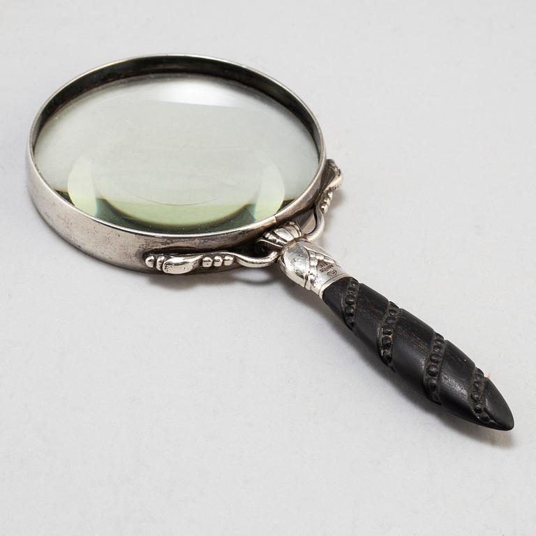 GEORG JENSEN, a silver magnifying glass, Copenhagen Denmark, first part of the 20thC.