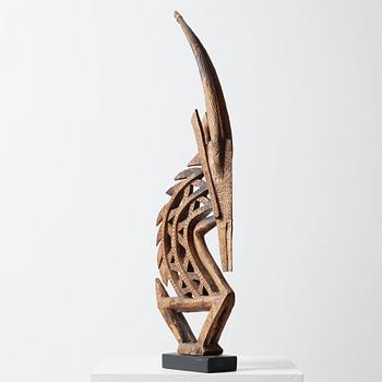 HEADDRESS Tshiwara/Ciwara (stylized male antelope). Wooden sculpture.