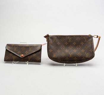 LOUIS VUITTON, pouch och plånbok.
