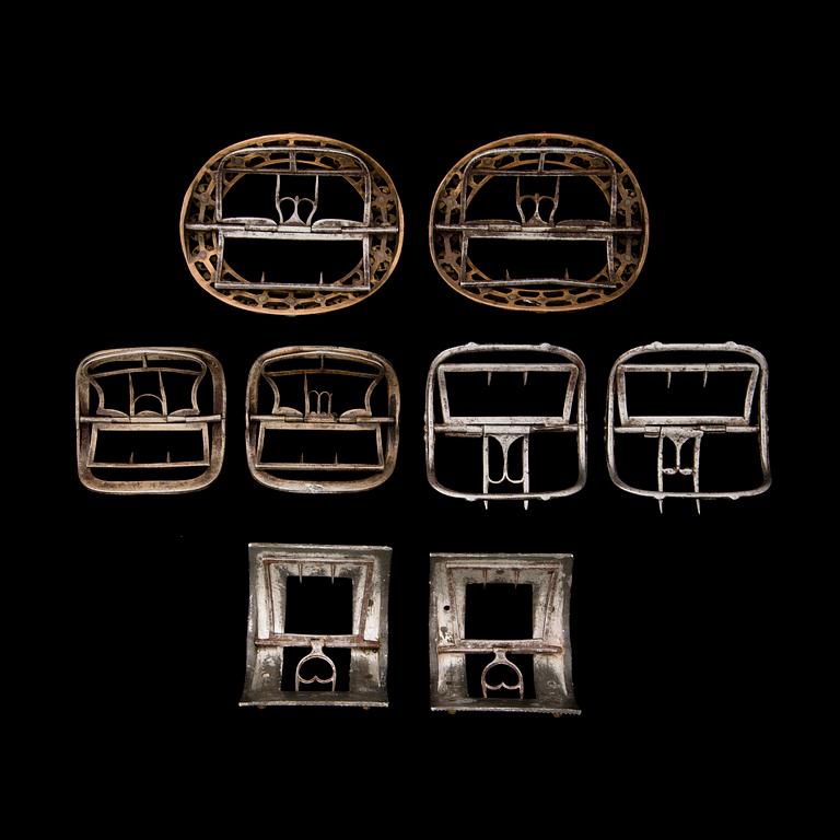 A SET OF EIGHT SHOE BUCKLES, metal, late 18th century/early 19th century.