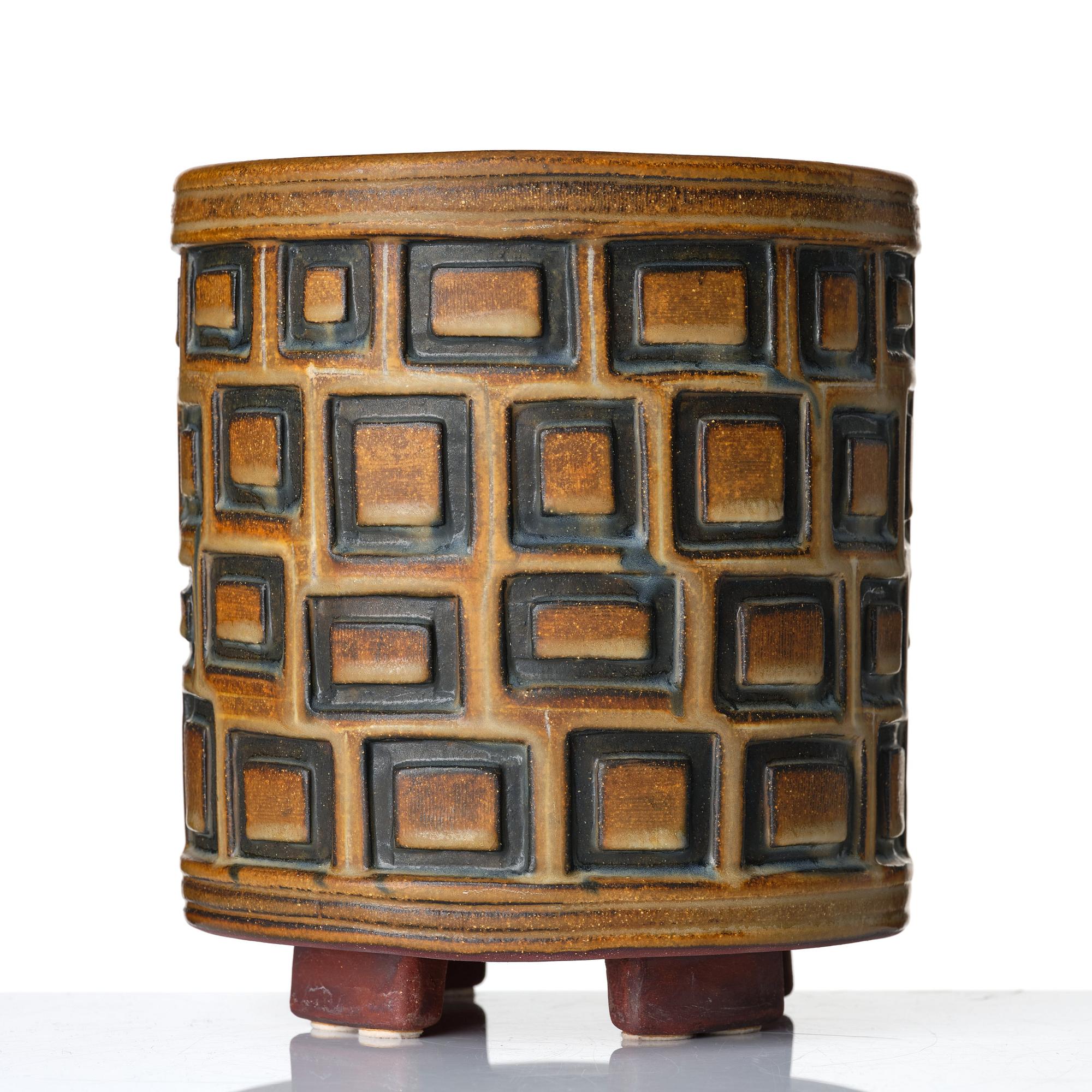 Wilhelm Kåge, a ”Farsta” stoneware vase, Gustavsberg studio, Sweden 1954.