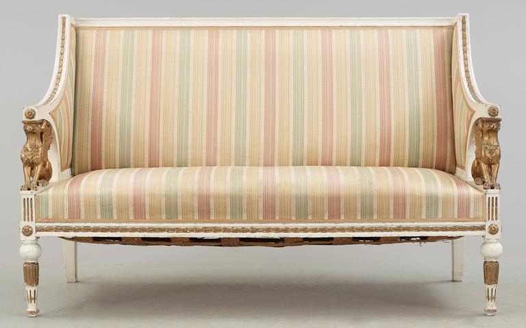 SOFFA, sengustaviansk, omkring 1800.
