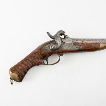 Single-shot pistol, Swedish, m/1850 flintlock, for the cavalry.