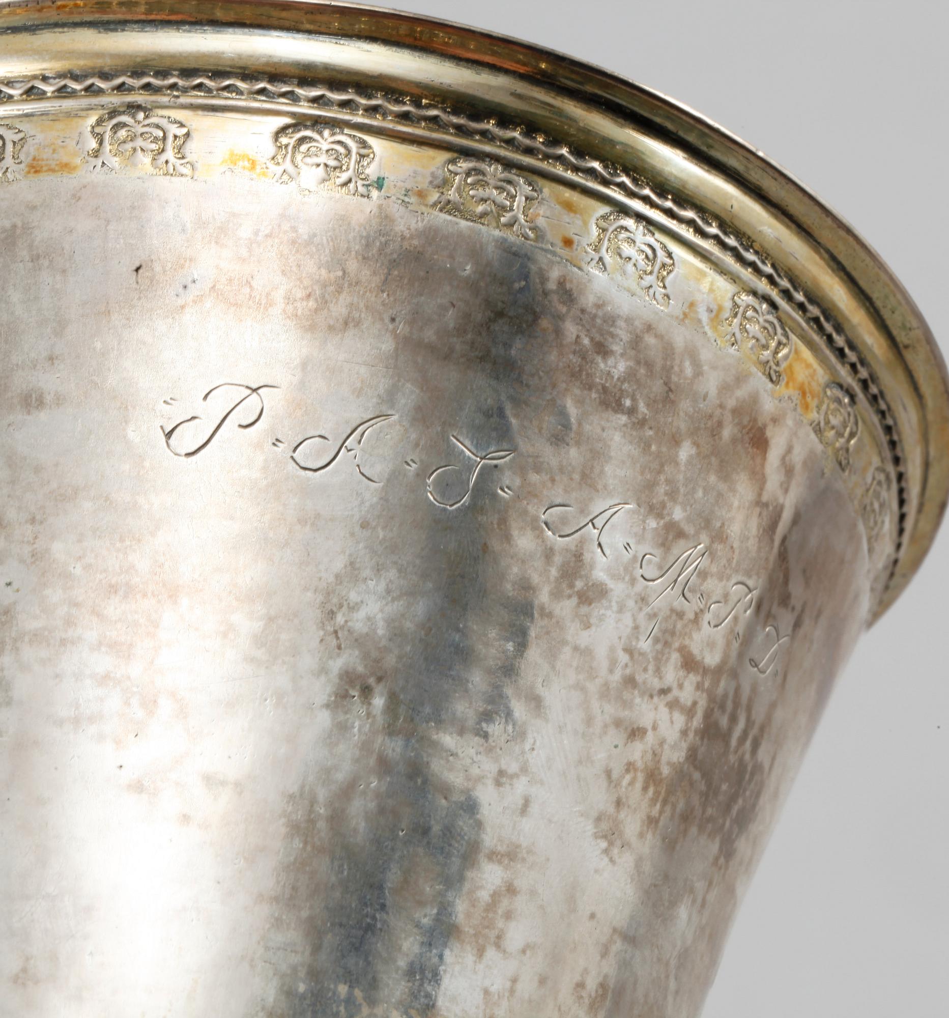 BÄGARE, silver, Nils Trybom, Linköping, 1765, vikt 253 gram.