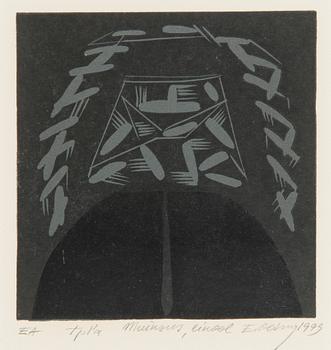 Enno Ootsing, a set of two woodcuts and one linout, signed and dated 1984, 1985 and 1993.