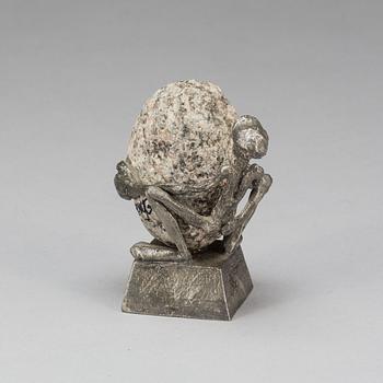 HENRY GUSTAFSSON, skulptur, sten och tenn, signerad.
