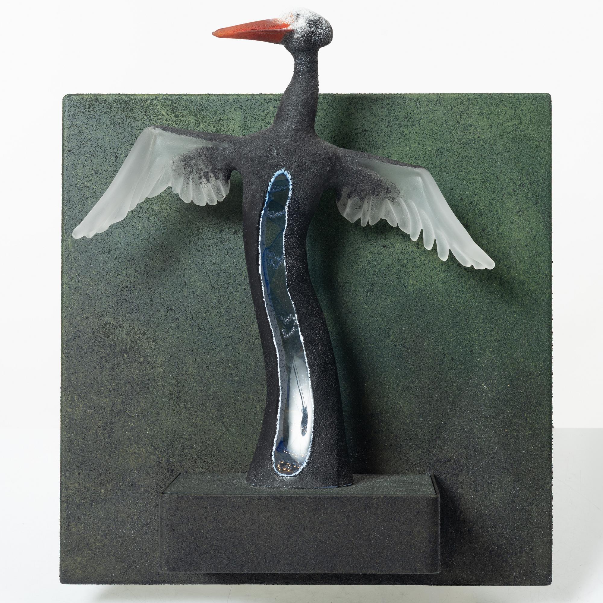 Kjell Engman, skulptur/vägglampa, glas, Kosta Boda, limiterad upplaga.