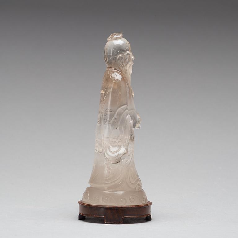 A rock chrystal figure of Shoulau, late Qing dynasty.