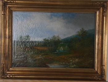 OKÄND KONSTNÄR, olja på duk, bär sign. 1800/1900-tal.