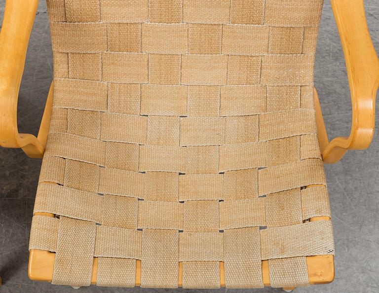 A pair of 'Eva' easy chairs by Bruno Mathsson, Firma Karl Mathsson, Värnamo 1973.