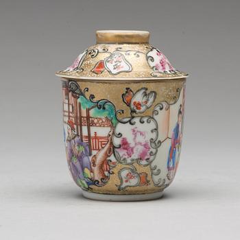 A famille rose cup with stand and cover, Qing dynasty, Qianlong (1736-95).