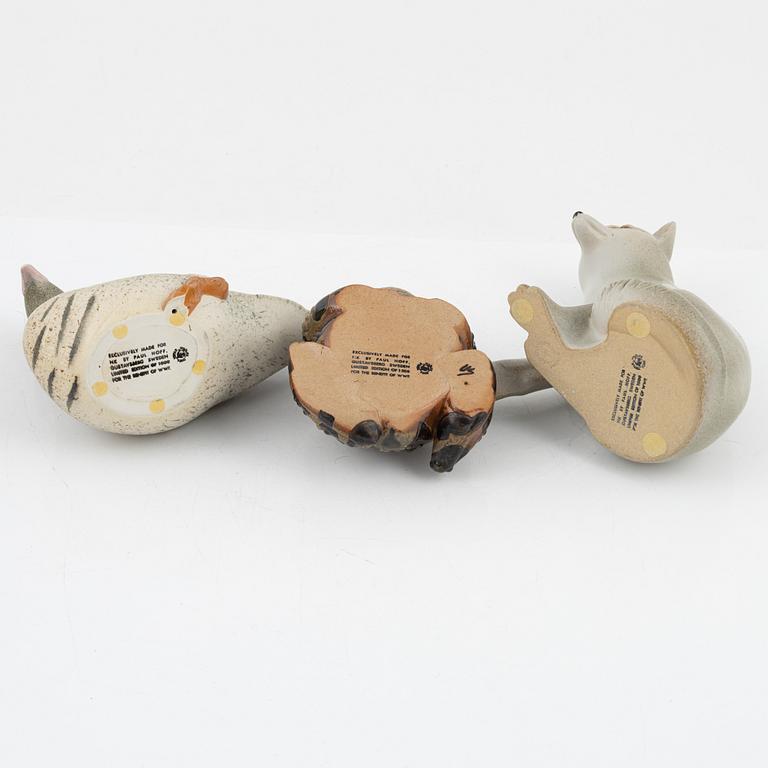 Paul Hoff, figuriner, 5 st, Berguv, Fjällräv, Fjällgås, Tornuggla och Grönfläckig padda, WWF.